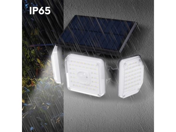 LED-solcellslampa med rörelsesensor Maclean IP65, 4W, 320lm, 4000K, Li-ion 1200 mAh, 3 driftlägen MCE615