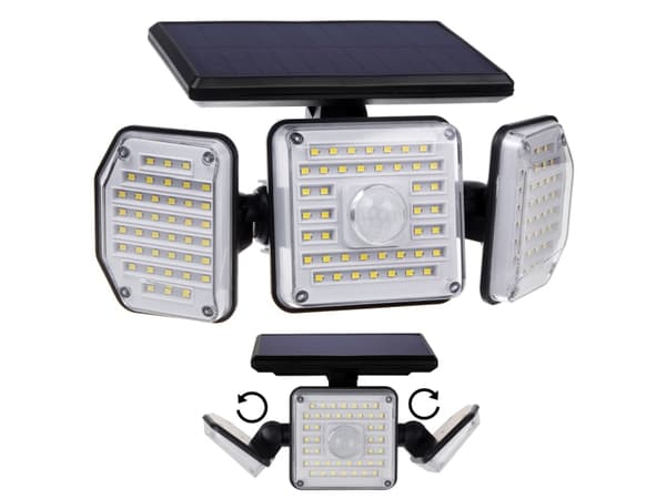 LED-solcellslampa med rörelsesensor Maclean IP65, 4W, 320lm, 4000K, Li-ion 1200 mAh, 3 driftlägen MCE615