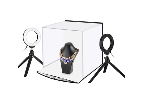 Puluz fotografiboks med et sett ringlamper, 30x30x30cm