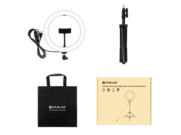 Puluz PKT3035, LED, Acrylonitrilbutadienstyren, Metalli, 26 lm, 3200 K, 6500 K, Metallia