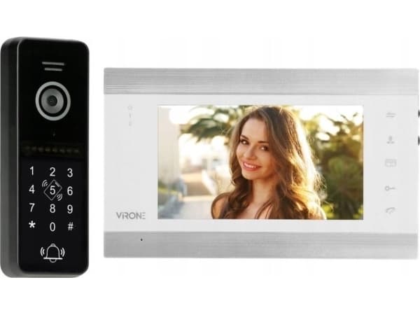Orno WIFIS Full HD videointercomsett (håndsettløst, kryptering, nærhetsleser, applikasjonskontroll, strømkilde for DIN-skinne, hvit)