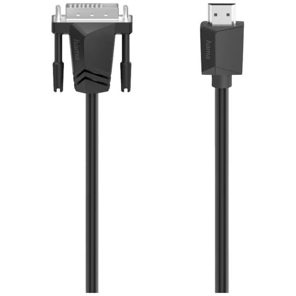 Hama DVI Adapterkabel DVI-D 24+1-polig Kontakt, HDMI-A-kontakt 3 m Svart 00200716 4K UHD DVI-kabel