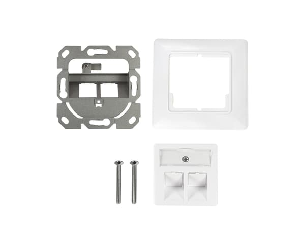 LogiLink uppoasennettava rasia 2 Keystone-moduulille, 45° kulmassa oleva pistorasia
