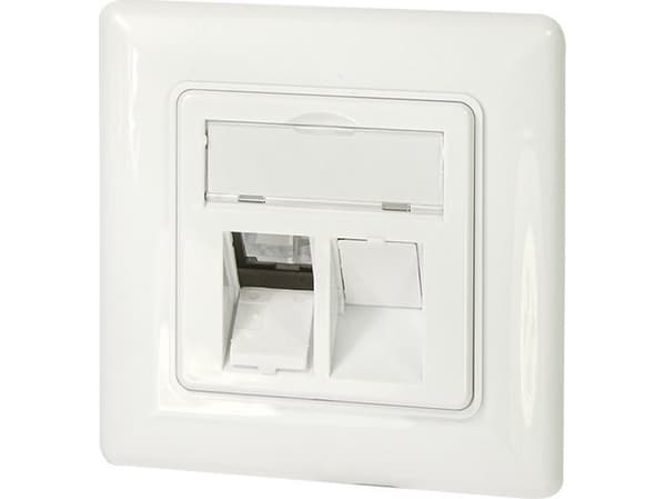 LogiLink uppoasennettava rasia 2 Keystone-moduulille, 45° kulmassa oleva pistorasia
