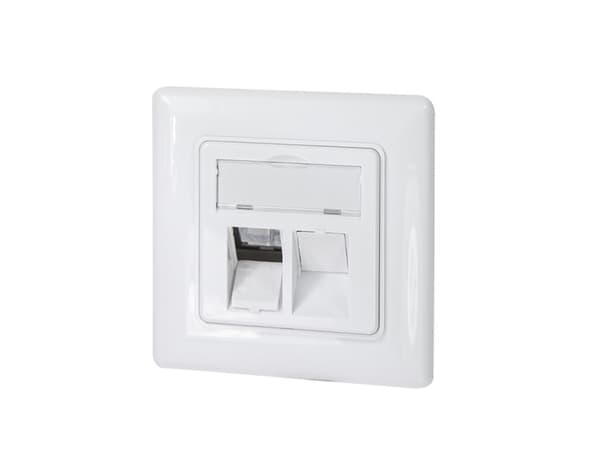 LogiLink uppoasennettava rasia 2 Keystone-moduulille, 45° kulmassa oleva pistorasia