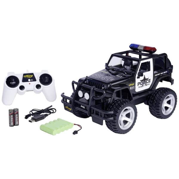 Carson Modellsport Jeep Wrangler Police 1:12 RC Bil nybörjare Elektrisk SUV RtR 2,4 GHz