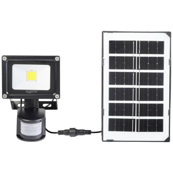 Sygonix SY-5461108 Solcells-spotlight med rörelsedetektor 10 W Neutralvit