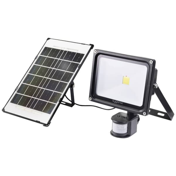 Sygonix SY-5461110 Solcells-spotlight med rörelsedetektor 30 W Neutralvit