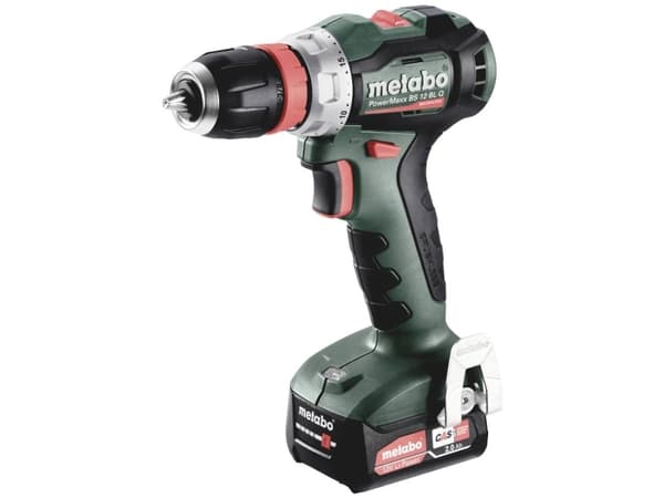 Metabo PowerMaxx BS 12 BL Q, Elektrisk skrutrekker, Pistolhåndtak, Børsteløs, Hengekrok, 1600 RPM, 450 RPM