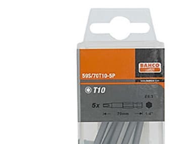 Bahco 1/4 bits TX10 70 mm - 1/4'' sexkant DIN 3126 och ISO 1173, typ C 6.3