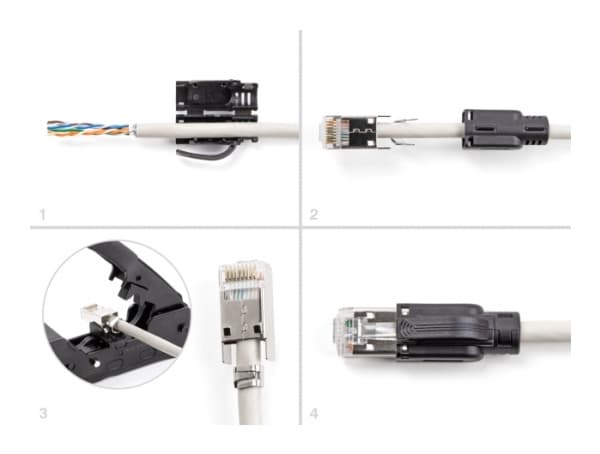 DeLOCK 66990, RJ45, Musta, Hopea, Polykarbonaatti (PC), Cat6a, SF/UTP (S-FTP), 15 mm