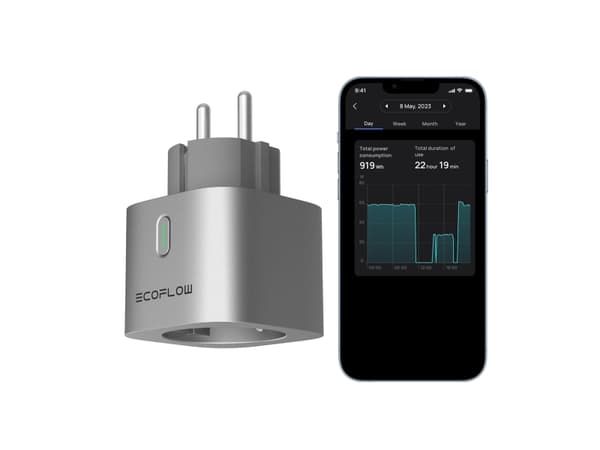 EcoFlow EFA-SMARTPLUG-EU, Langaton, Bluetooth / Wi-Fi, Sisätila, Hopea, 110 - 250 V, 50 Hz