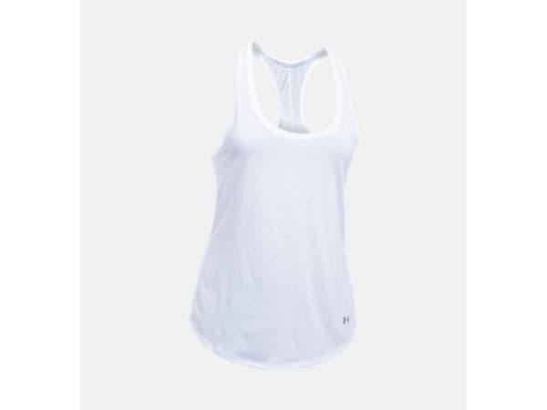 Under Armour Threadborne Run Mesh Tank for kvinner, hvit, størrelse S (1294520-102)