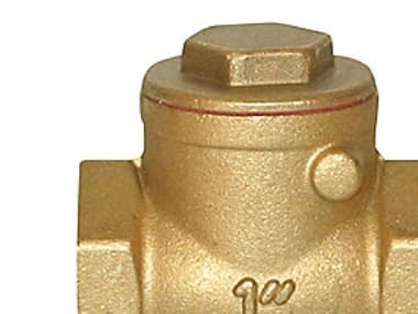 Kontraklapventil 1 1/2'' - Med gummiskive, Messing, Kun vandret montering.
