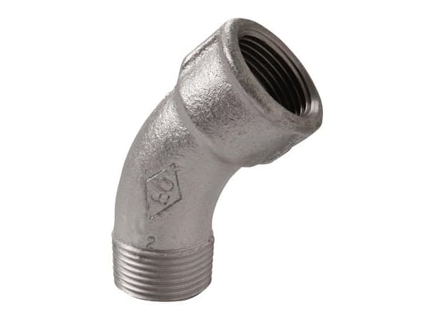 Vinkel sort 1 45 grader muffe / nippel