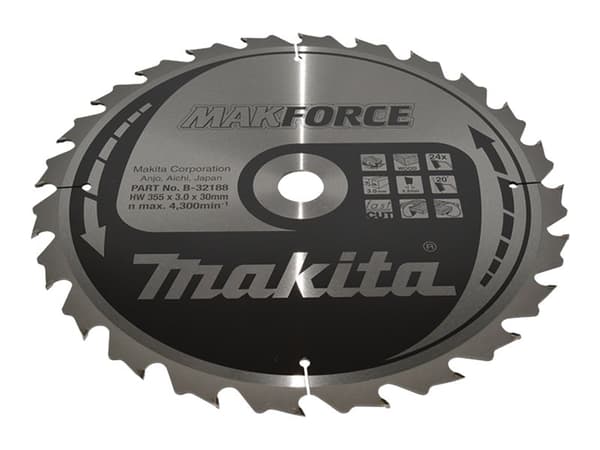 Makita MAKFORCE - Cirkelsågblad - för trä - 355 mm - 24 tänder
