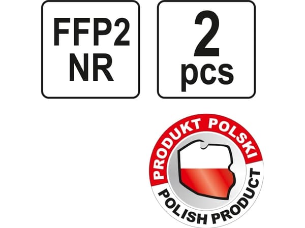 Yato FFP2/P filtrerende halvmaske, 2 stk. (YT-74919)