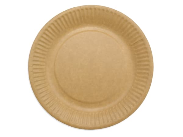 Lunsjtallerken papp 18cm brun 50stk/pk - (50stk.)