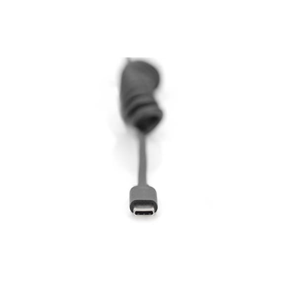 Digitus AK-300431-006-S USB-C® Adapter [1x USB-C® - 1x USB-C®] Svart Spiralkabel 1 m