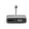 Miniatyrbild 3 av 4: Digitus DA-70827 DisplayPort / RGB / USB-C® Adapter [1x USB-C® - 2x DisplayPort hona, VGA hona] Svart Skärmad, Rund 0.2