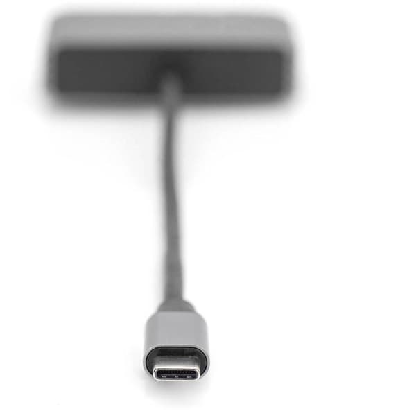 Digitus DA-70827 DisplayPort / RGB / USB-C® Adapter [1x USB-C® - 2x DisplayPort hona, VGA hona] Svart Skärmad, Rund 0.2