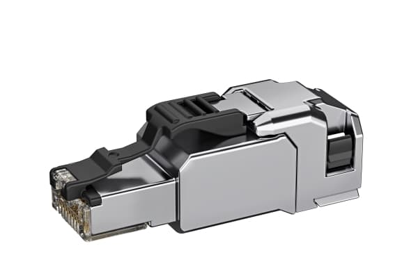 Telegärtner 100039918, RJ45, Rustfritt stål, Hankjønn, Rett, Fjær stål, Cat6a