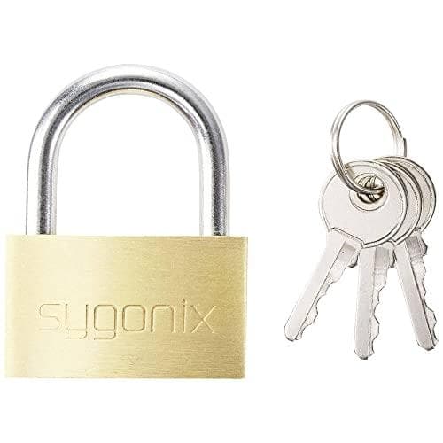 Sygonix SY-5045284 hængelås 39,8 mm med forskellig nøgle Guldgul nøglelås (SY-5045284)