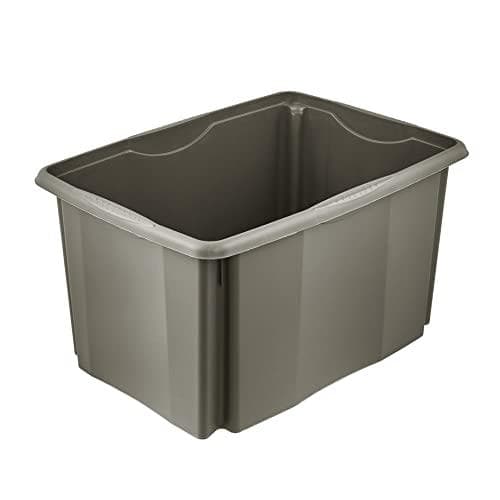 keeper opbevaringsboks "emil eco", 45 liter, økogrå roterende/stabelbar boks, med forsænkede greb, fremstillet af genbrugsmateriale, - 1 stk (10536138