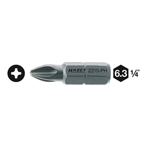 HAZET bit 2215-PH2 - massiv sekskant 6,3 (1/4") - Phillips profil PH - PH2 mm (2215-PH2)