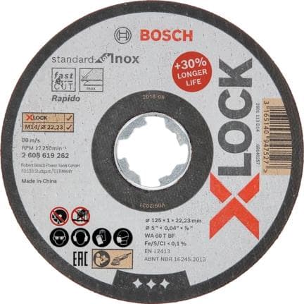 Bosch Standard INOX WA 60 T BF - katkaisulevy - 125 mm - X-LOCK - M14