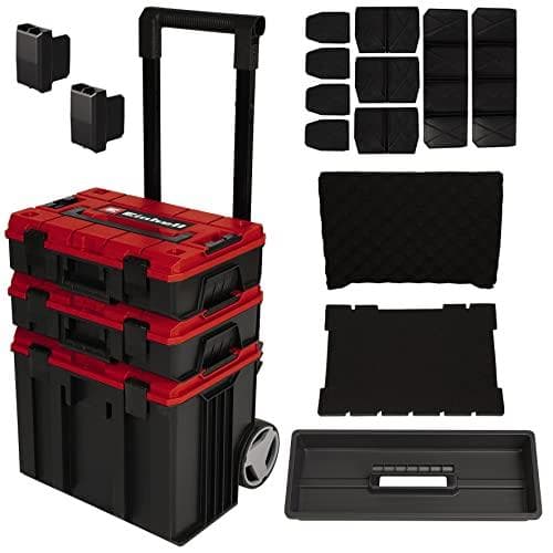 EINHELL E-Case Tower - systemtaske til opbevaring og transport (stænksikker | maks. 120 kg | inkl. 1x E-Case L + 2x E-Case S + tilbehør) (4540015)