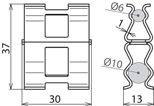 Armeringsklämma DEHNclip DC BK 6 RD10 STBLANK (308130)