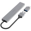 Miniatyrbild 3 av 4: Hama Ultra Slim 4 Port USB-C® (USB 3.2 Gen 1) Multiport Hub med USB-C-kontakt Grå