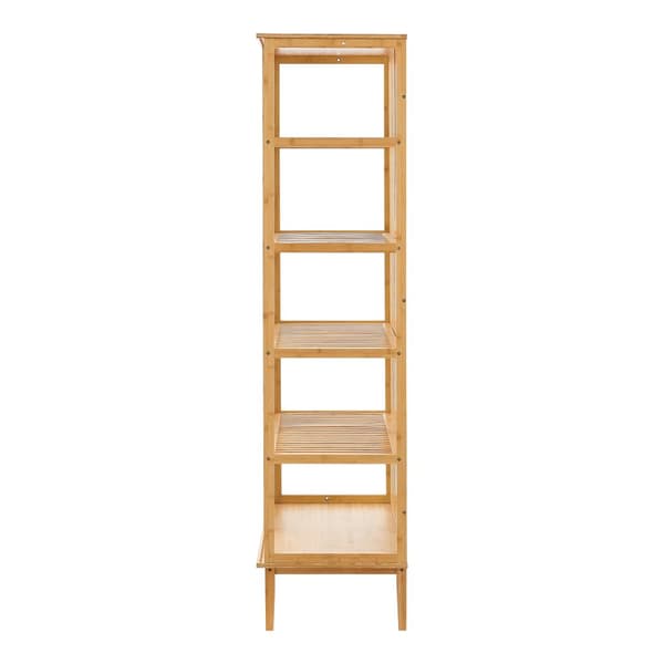 Bokhylla Trundholm 185x80x45 cm bambu [en.casa]