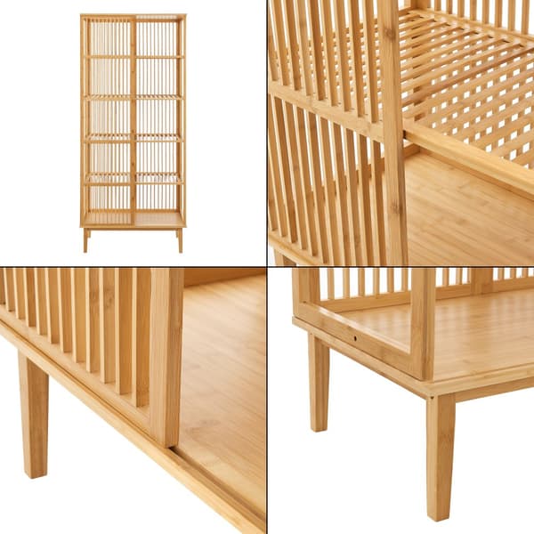 Bokhylla Trundholm 185x80x45 cm bambu [en.casa]