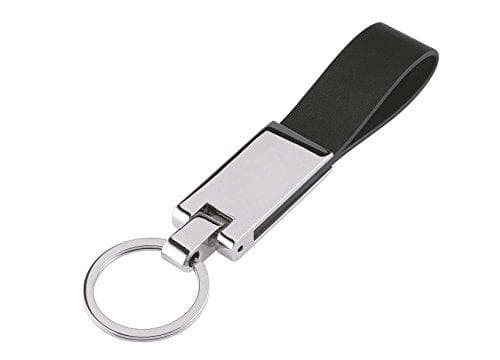 WEDO nyckelring "STYLE", kombinationsnyckelring i metall-läder av rostfritt stål - diameter: 32 mm - 1 st (205 3420)