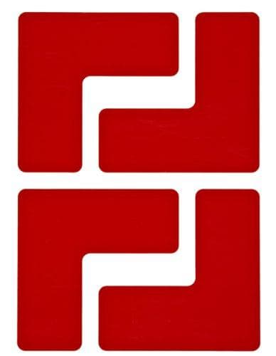 Brady, B-514, ToughStripe, gulvmærkning L-form, polyester, rød, 50,8 x 127 mm (1 PU = 20 styk) (104430)
