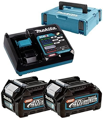 MAKITA 191V07-0 - Virtalähdesarja sopii XGT-laitteille (40V XGT Li-Ion | koostuu 2x BL4020 akusta 2,0 Ah, DC40RA pikalaturi, kuljetuslaukku) (191V07-0
