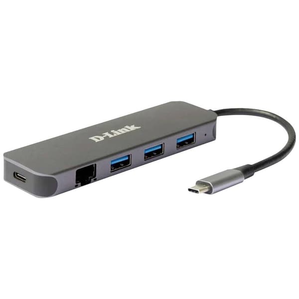 D-Link DUB-2334 5 Port USB-C® (USB 3.1) Multiport Hubb Antracit