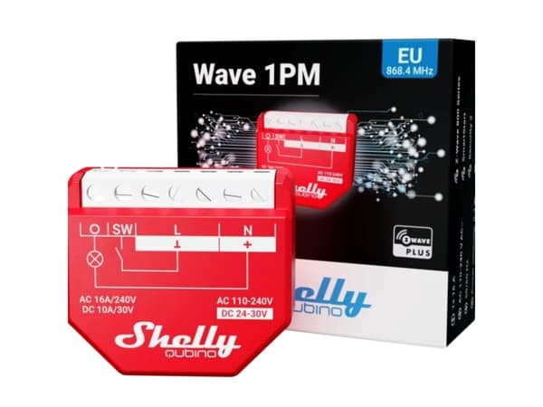 Shelly Qubino Wawe 1PM, Älykytkin, Muovi, 25 dBmW, Z-Wave, 868,4 MHz, 40 m
