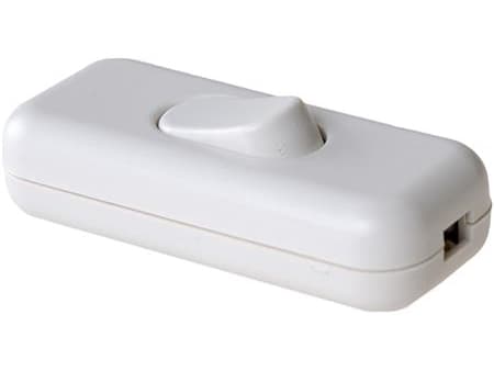 Genomgångsbrytare vit med jord 4A 250V, termoplast, med skruvterminaler