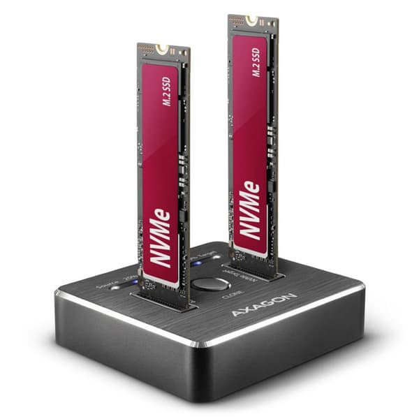 AXAGON ADSA-M2C NVMe HDD-dockningsstation med kloningsfunktion