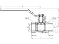 Miniatyrbilde 2 av 2: Perfexim Vannkuleventil WZ DN20, blått håndtak, forsterket PHA-003 G3/4 WZ PN30 N DN20 (00-003-0200-001)