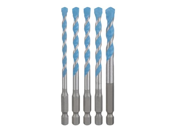 Bosch Expert HEX-9 MultiConstruction - Borsett - for betong, plast, stål, bløtt tre, soft tile, multimaterial - 5 deler - 6 mm, 7 mm, 8 mm, 5.5 mm -