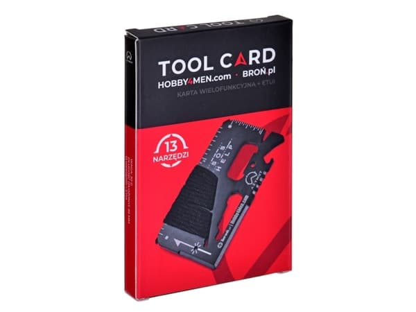 Multiverktyg AZYMUT TOOL CARD Multifunktionskort - 13 verktyg + fodral, 85/53 mm (H-O200930TC)