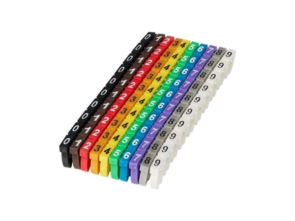 Microconnect MC-CABLEMARKER, Musta, Sininen, Ruskea, Vihreä, Harmaa, Oranssi, Punainen, Violetti, Valkoinen, Keltainen, 100 kpl, 500 g