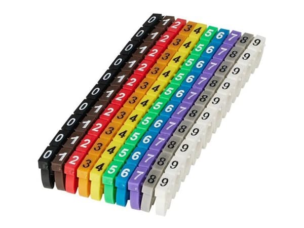 Microconnect MC-CABLEMARKER, Musta, Sininen, Ruskea, Vihreä, Harmaa, Oranssi, Punainen, Violetti, Valkoinen, Keltainen, 100 kpl, 500 g