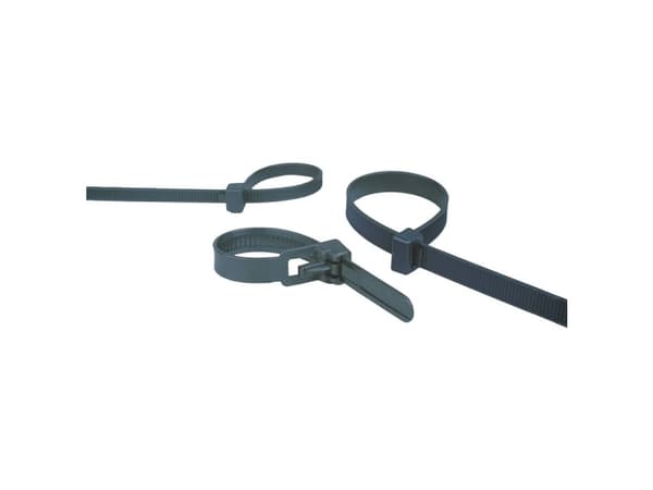 Helukabel 97636-100 W 370x7,6 Kabelbinder 370 mm 7.6 mm Sort Oplukkelig 100 stk