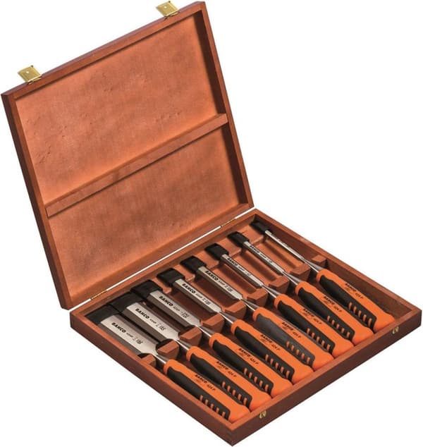 Bahco Mejsel Set 6,10,12,16,18,25,32,36mm i trälåda 424P-S8-EUR (424P-S8-EUR)
