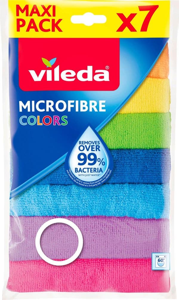 vileda COLOURS MAXI PACK mikrofiberdukar, 7 st. (6425)